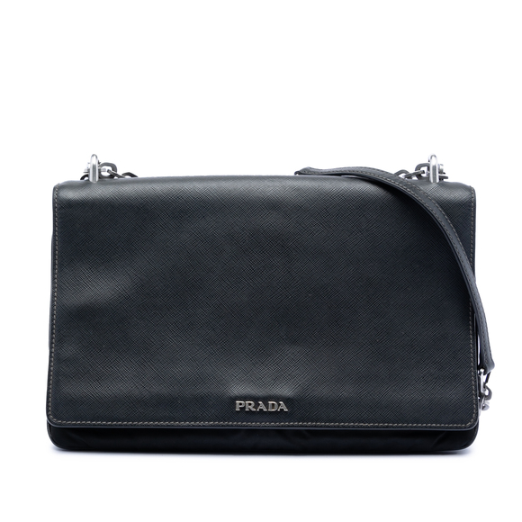 Pre-Loved Prada Saffiano Lux and Tessuto Chain Crossbody